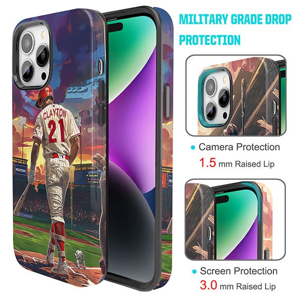 Custom Baseball Phone Case for iPhone - Personalized Your Name and Number - Philadelphia Design - Image 3