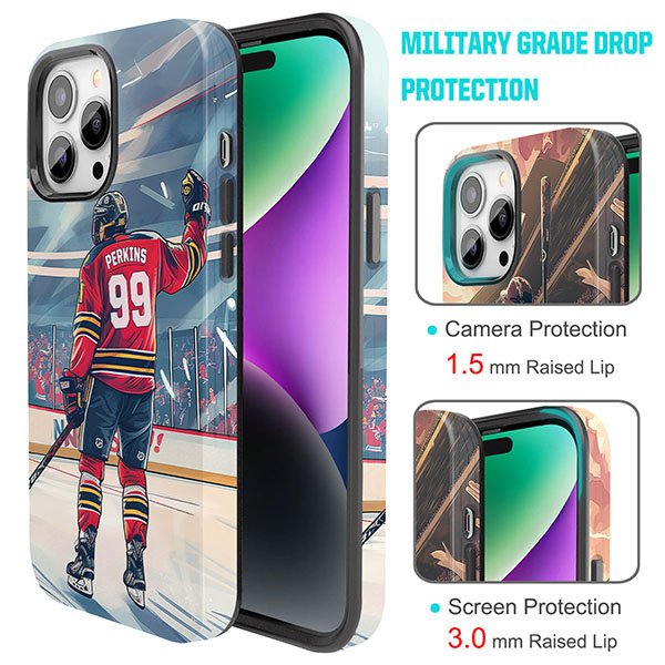 Custom Hockey Phone Case for iPhone - Personalized Your Name and Number - Chicago Design - Image 3
