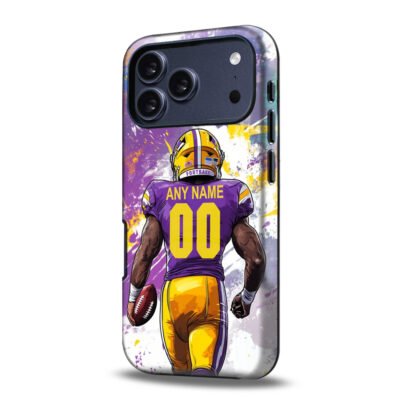 Custom Collge Football Phone Case for iPhone - Personalized Your Name and Number - Carolina Design