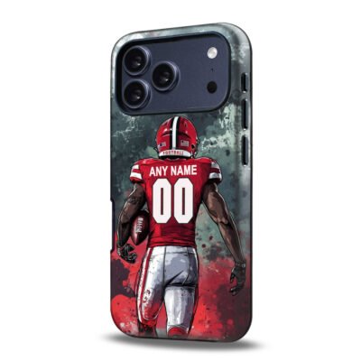 Custom Collge Football Phone Case for iPhone - Personalized Your Name and Number - Georgia Design
