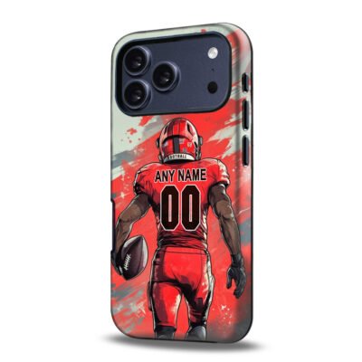 Custom Collge Football Phone Case for iPhone - Personalized Your Name and Number - Arkansas Design