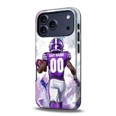 Custom Collge Football Phone Case for iPhone - Personalized Your Name and Number - Kansas Design