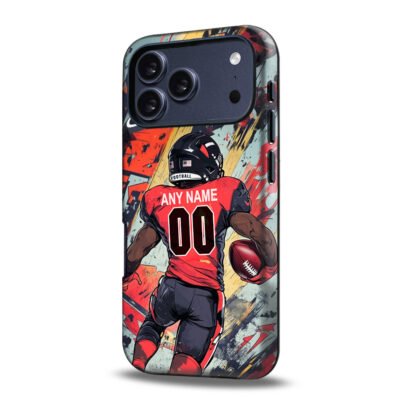 Custom Collge Football Phone Case for iPhone - Personalized Your Name and Number - Illinois Design