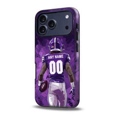 Custom Collge Football Phone Case for iPhone - Personalized Your Name and Number - Illinois Design