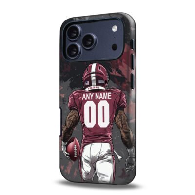 Custom Collge Football Phone Case for iPhone - Personalized Your Name and Number - Illinois Design
