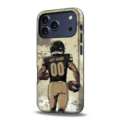 Custom Collge Football Phone Case for iPhone - Personalized Your Name and Number - Carolina Design