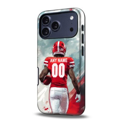 Custom Collge Football Phone Case for iPhone - Personalized Your Name and Number - Wisconsin Design