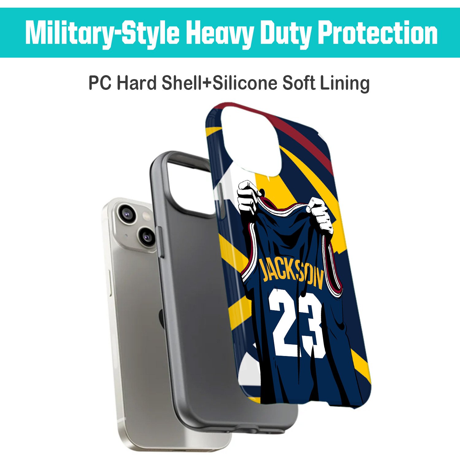 Custom Basketball Phone Case for iPhone - Personalized Your Name and Number - Denver Design - Image 4