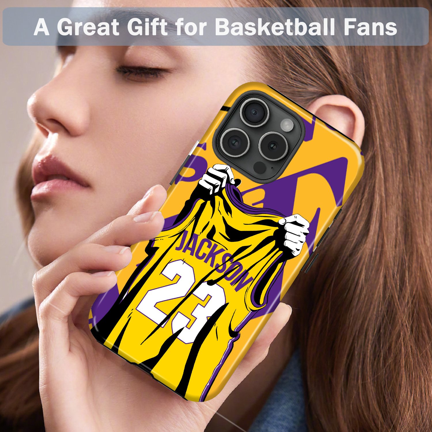 Custom Basketball Phone Case for iPhone - Personalized Your Name and Number - Los Angeles 1 Design - Image 6