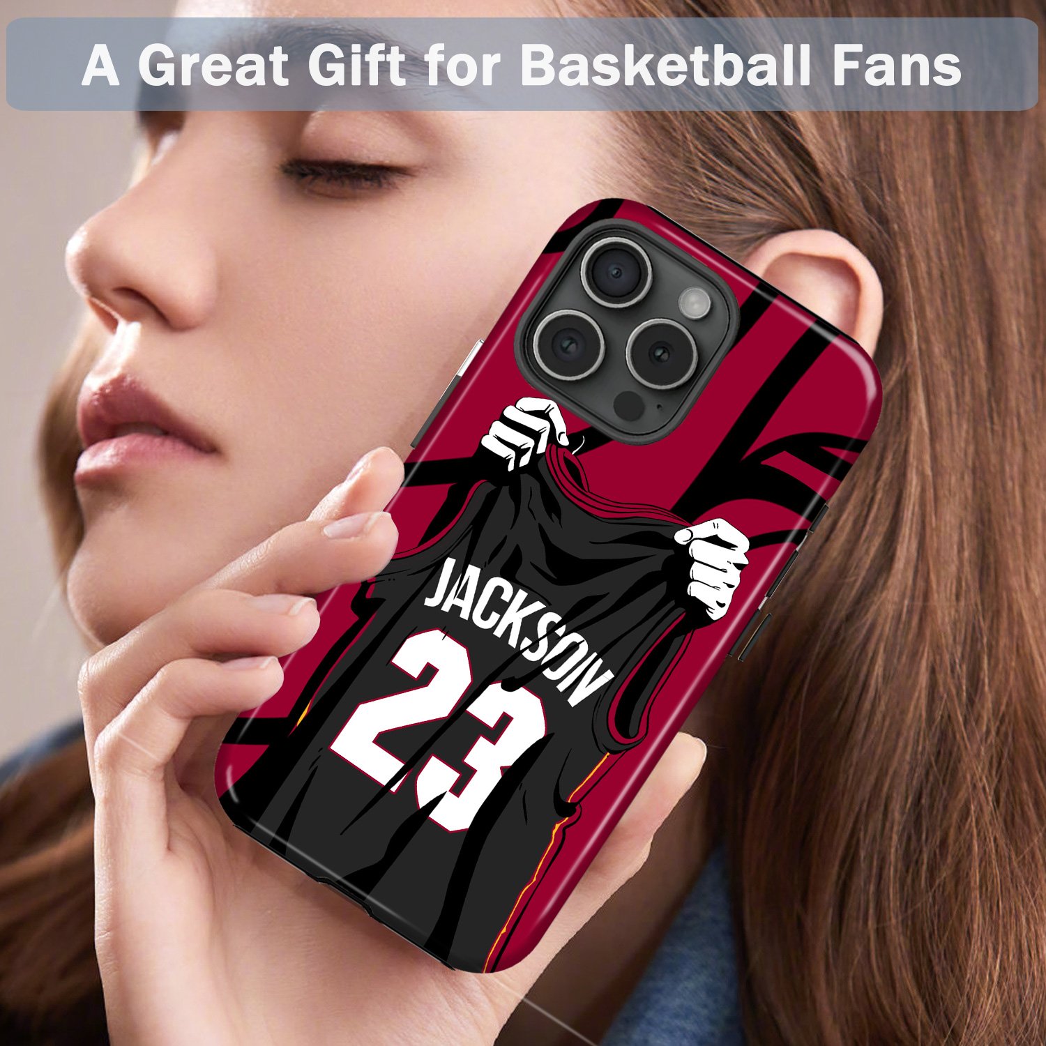 Custom Basketball Phone Case for iPhone - Personalized Your Name and Number - Miami Design - Image 6