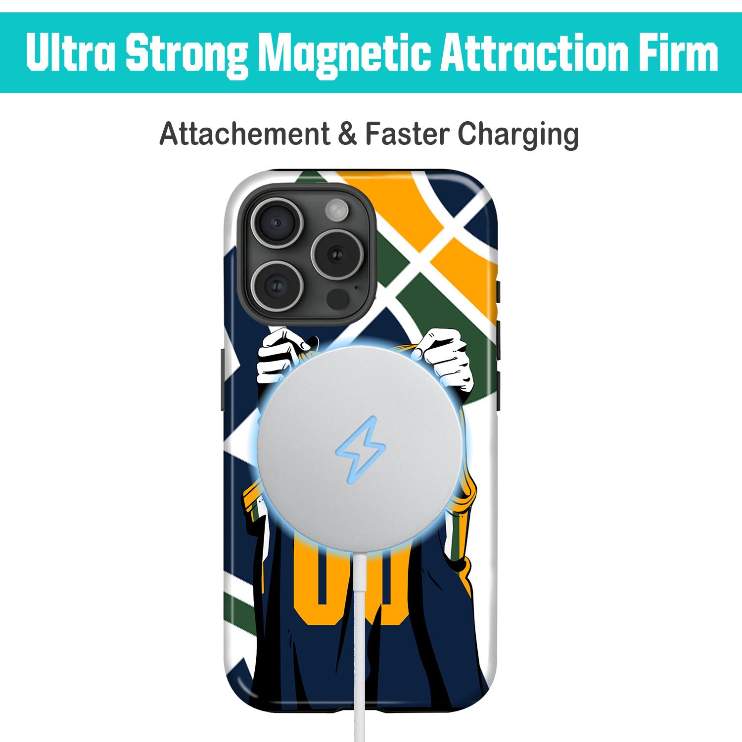 Custom Basketball Phone Case for iPhone - Personalized Your Name and Number - Utah - Image 5