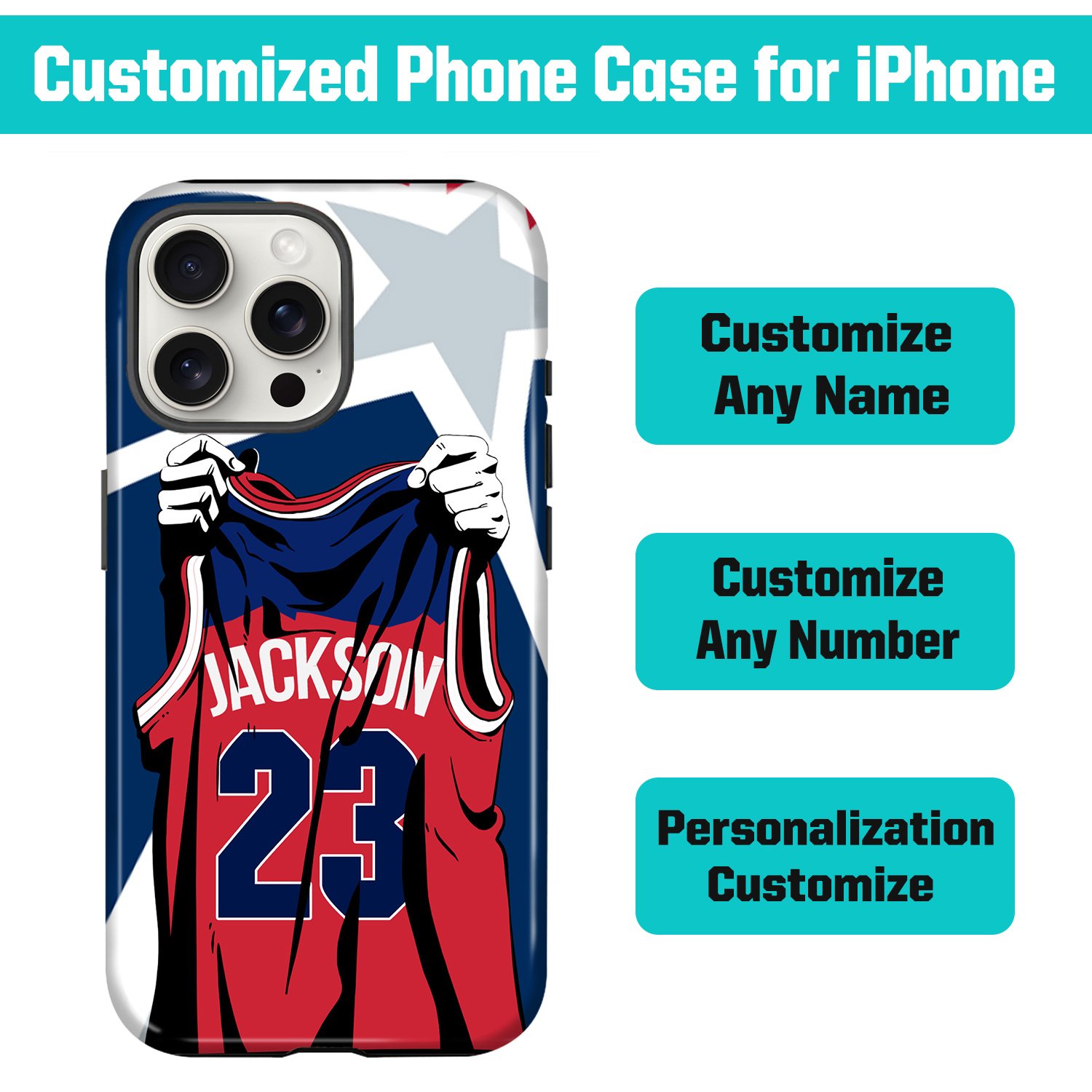 Custom Basketball Phone Case for iPhone , Heavy Duty ( Washington ) - Image 2