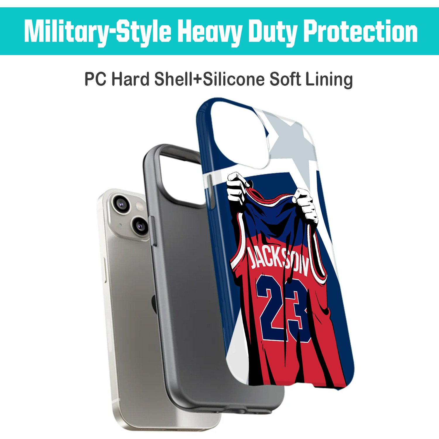 Custom Basketball Phone Case for iPhone , Heavy Duty ( Washington ) - Image 4
