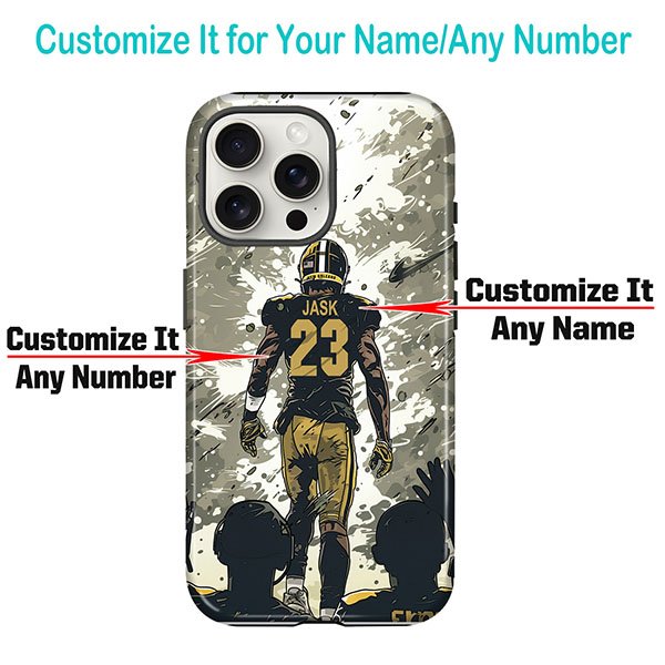 Custom Football Phone Case for iPhone - Personalized Your Name and Number - New Orleans Design - Image 2