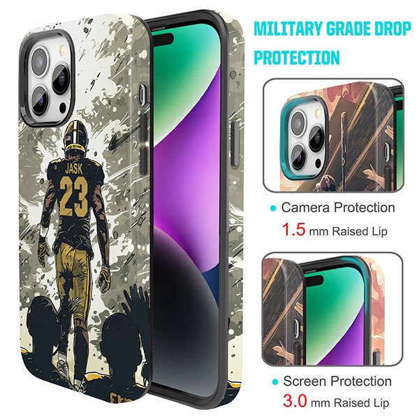 Custom Football Phone Case for iPhone - Personalized Your Name and Number - New Orleans Design - Image 3