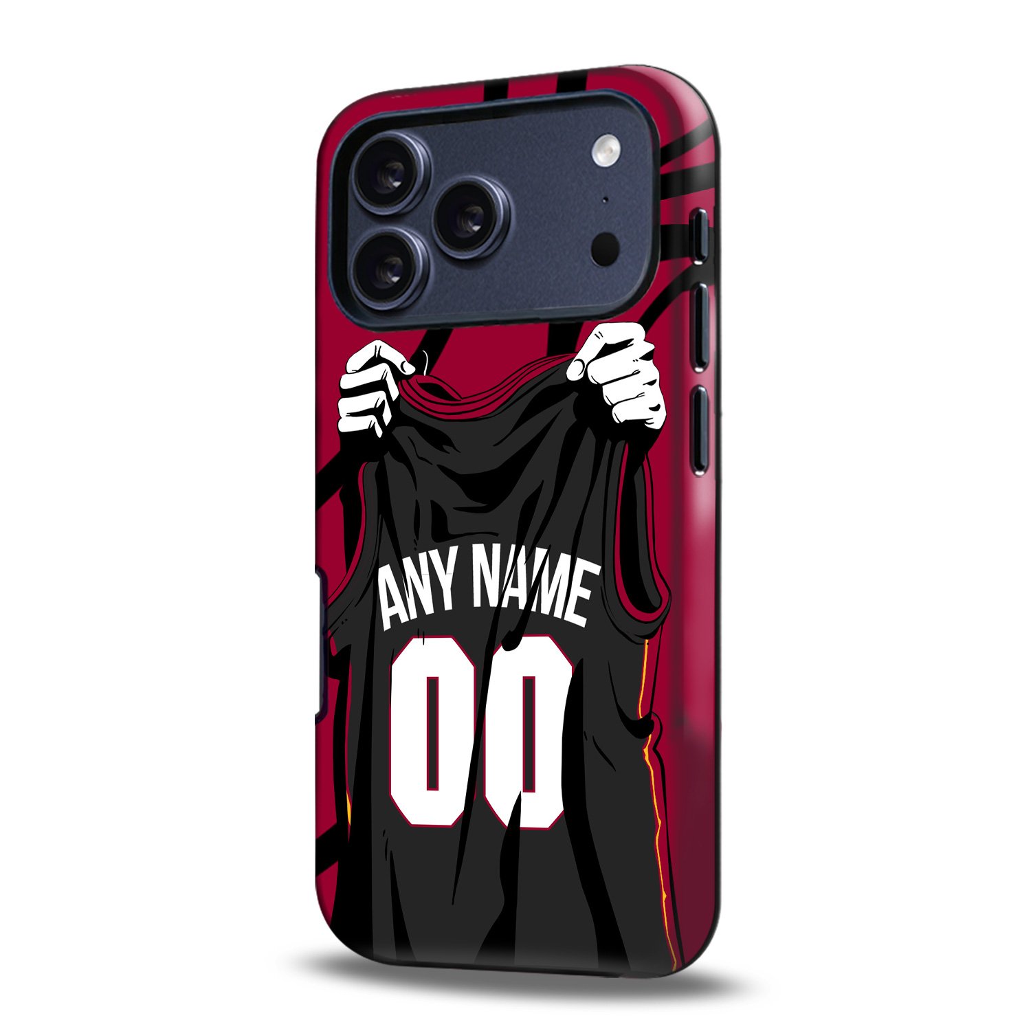 Custom Basketball Phone Case for iPhone - Personalized Your Name and Number - Miami Design