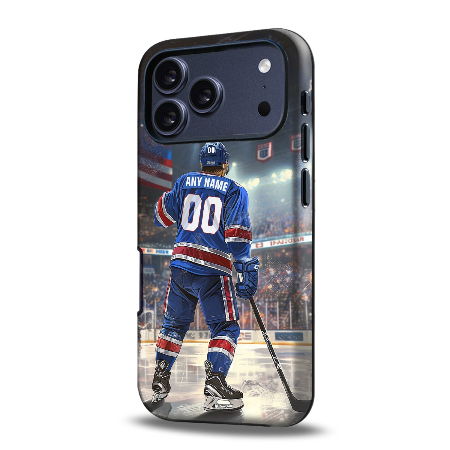 Custom Hockey Phone Case for iPhone - Personalized Your Name and Number - New York Design