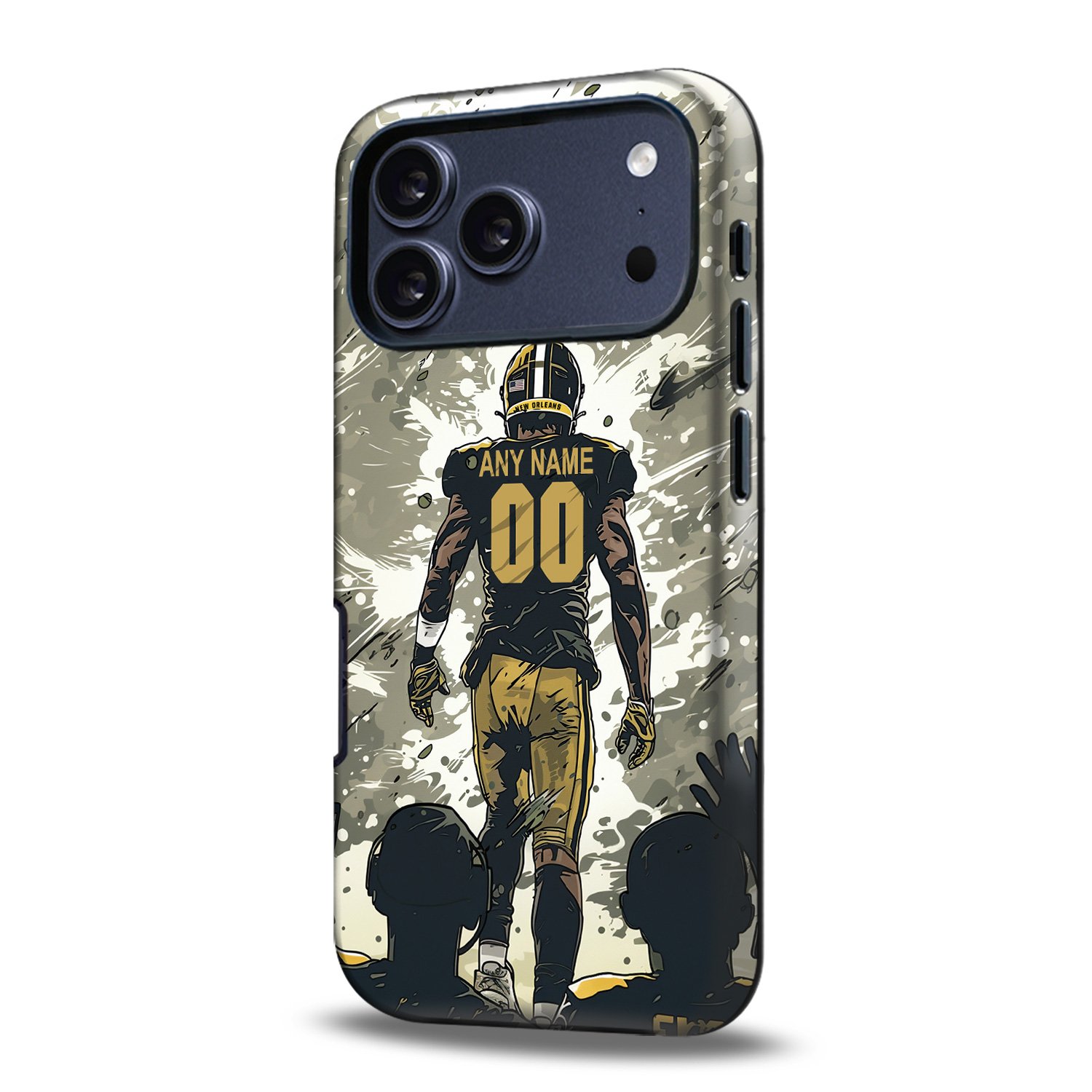 Custom Football Phone Case for iPhone - Personalized Your Name and Number - New Orleans Design
